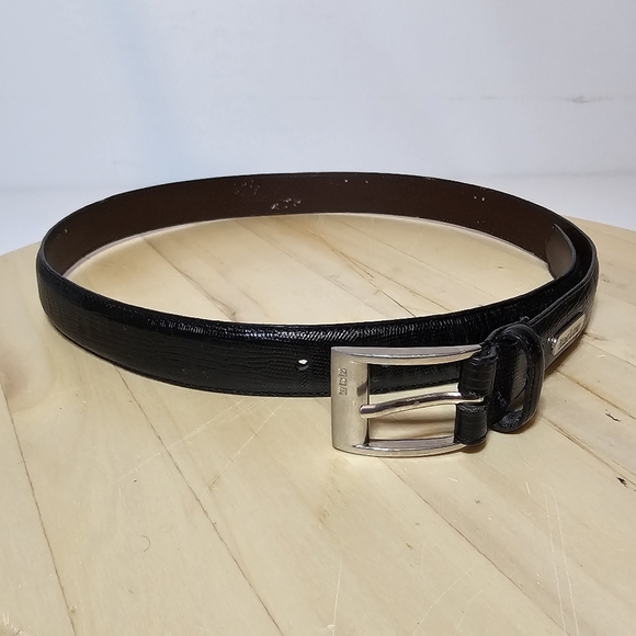 Ralph Lauren Genuine Leather Croc Embossed Women's Belt Size M 2220021/001 shows - Picture 1 of 11